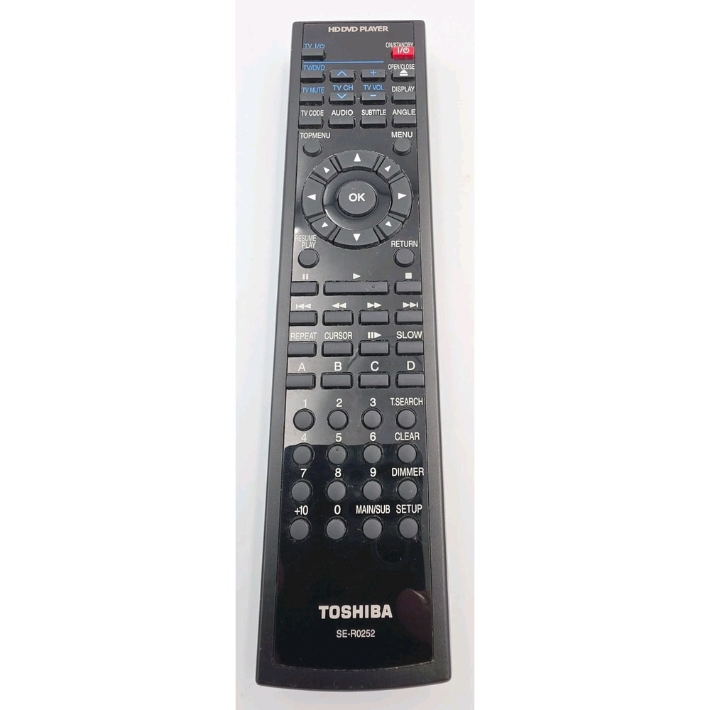 Toshiba SE-R0252 Remote Control For HDA2 HD DVD Player Original Tested Works OEM